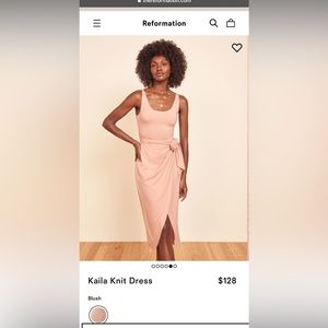 Reformation pink dress size XS Kaila knit dress